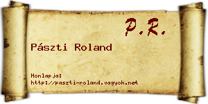 Pászti Roland névjegykártya