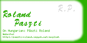roland paszti business card