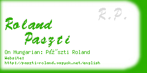 roland paszti business card